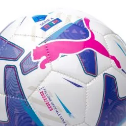 Balón Puma Mini Serie A Orbita MS 2022-2023 -tienda de material de futbol balon puma mini serie a orbita ms 2022 2023 puma white blue glimmer sunset glow 2