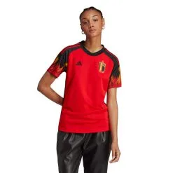 Camiseta Adidas Bélgica Primera Equipación Mundial Qatar 2022 Mujer -tienda de material de futbol camiseta adidas belgica primera equipacion 2022 2023 mujer red black 4