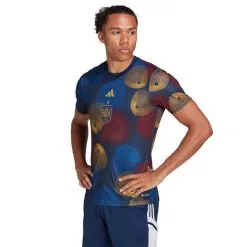 Camiseta Adidas España Pre-Match Mundial Qatar 2022 -tienda de material de futbol camiseta adidas espana pre match mundial qatar 2022 navy blue red colleg gold glory 2