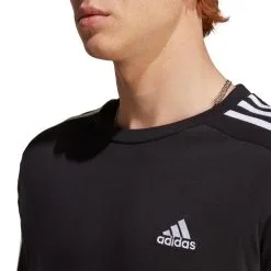 Camiseta Adidas Essentials 3 Stripes -tienda de material de futbol camiseta adidas essentials 3 stripes black white 3