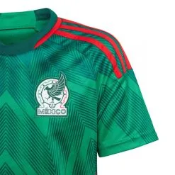 Camiseta Adidas México Primera Equipación Mundial Qatar 2022 Niño -tienda de material de futbol camiseta adidas mexico primera equipacion world cup 2022 nino vivid green collegiate green 2