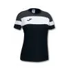 Camiseta Joma Crew IV M/c Mujer -tienda de material de futbol camiseta joma crew iv mc mujer negro antracita blanco 0