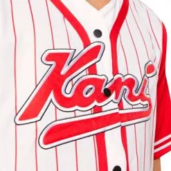 Camiseta Karl Kani Small Signature Pinstripe Baseball -tienda de material de futbol camiseta karl kani small signature pinstripe baseball whitered 2