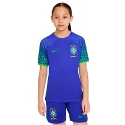Camiseta Nike Brasil Segunda Equipación Stadium Mundial Qatar 2022 Niño -tienda de material de futbol camiseta nike brasil segunda equipacion stadium mundial qatar 2022 nino paramount blue 2