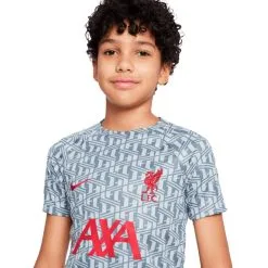 Camiseta Nike Liverpool FC Pre-Match 2022-2023 Niño -tienda de material de futbol camiseta nike liverpool fc pre match 2022 2023 nino wolf grey tough red 2