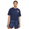 Camiseta Nike PSG X Jordan Fanswear Mujer -tienda de material de futbol camiseta nike w j psg ss tee midnight navy azul oscuro 0