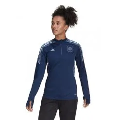 Chaqueta Adidas España Training Euro 2022 Mujer -tienda de material de futbol chaqueta adidas espana training 2021 2022 mujer team navy blue glow blue 2