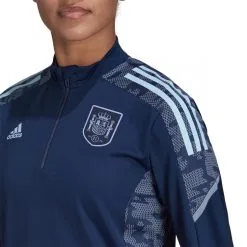 Chaqueta Adidas España Training Euro 2022 Mujer -tienda de material de futbol chaqueta adidas espana training 2021 2022 mujer team navy blue glow blue 4