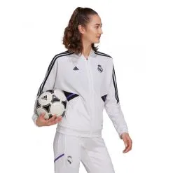 Chaqueta Adidas Real Madrid CF Training 2022-2023 Mujer -tienda de material de futbol chaqueta adidas real madrid cf training 2022 2023 mujer white 3