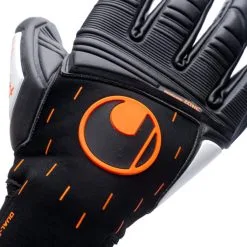 Guante Uhlsport Speed Contact Absolutgrip HN -tienda de material de futbol guante uhlsport speed contact absolutgrip hn black white fluor orange 4