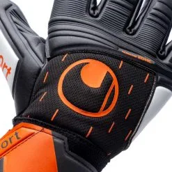 Guante Uhlsport Speed Contact Supersoft HN -tienda de material de futbol guante uhlsport speed contact supersoft hn black white fluor orange 4