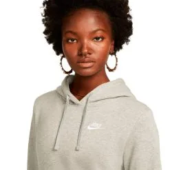 Sudadera Nike Sportswear Club Fleece Mujer -tienda de material de futbol sudadera nike sportswear club fleece mujer dk grey heather white 2