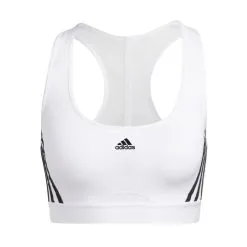 Sujetador Adidas Powerreact Training Medium Support 3 Stripes Mujer -tienda de material de futbol sujetador adidas powerreact training medium support 3 stripes mujer white 4