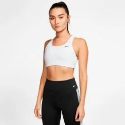 Sujetador Nike Swoosh Non-Padded Mujer -tienda de material de futbol sujetador nike swoosh bra non padded mujer white black 2
